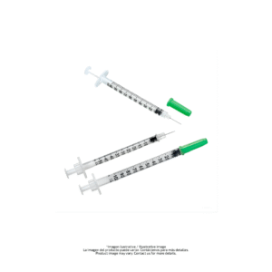 Jeringuilla de insulina de U-100 de 1 mL con aguja 29G x 1/2